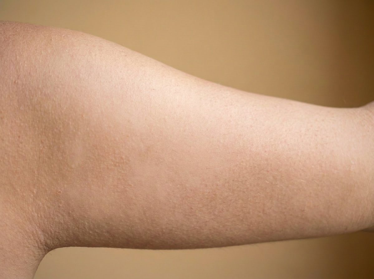 After about four weeks — smoother, more even skin